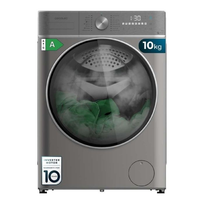 Cecotec Lave-linge Séchant 10-6Kg Chargement Frontal Bolero Wash&Dry 10680 Inverter Steel A 1400 tr/min 16 programmes Moteur Inve - Cecotec