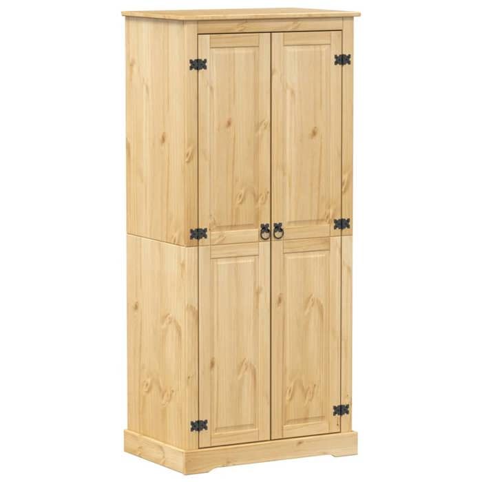 Brun Garde-robe CLARENCE Armoire penderie Pour chambre Corona 76x50x170 cm bois de pin massif LV1526