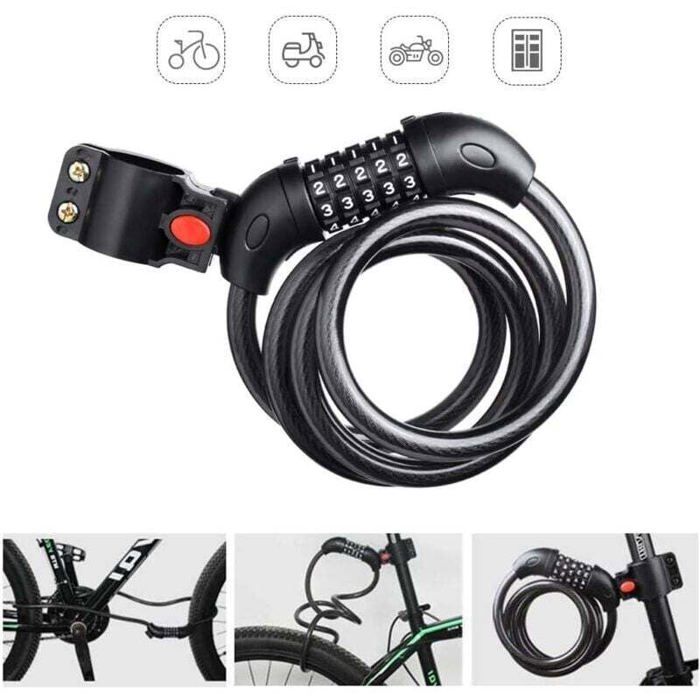 Antivol Ebike Moto Antivol Vélo Cadenas Combinaison 110cm - Chaîne 6mm Acier - Haute Sécurité Antivol Réinitialisable Antivol Ebike Moto Antivol Vélo Cadenas Combinaison 110cm - Chaîne 6mm Acier - Haute Sécurité Antivol Réinitialisable