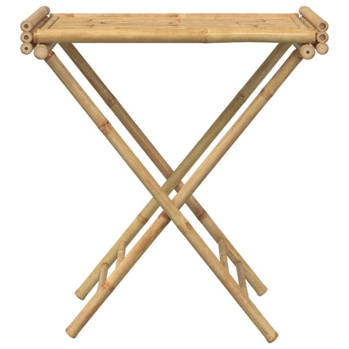 Brun Table à plateau pliante - CLARENCE - Table pliante - 705x425x80 cm bambou CC1556
