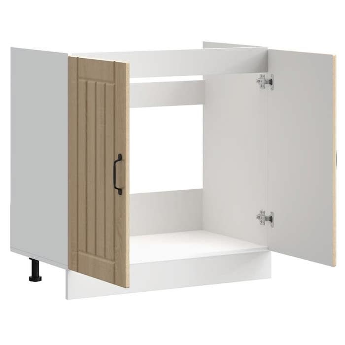 Moderne Meuble de base de lavabo SWEETY Meuble-lavabos Lucca chêne sonoma bois dingénierie 80x46x81.5 cm MM1850