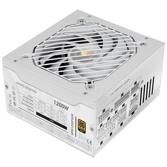 Alimentation PC Mars Gaming MPB1200PSI 80 Plus Gold ATX 3.1 PCIe 5.1 Garantie - vue 3