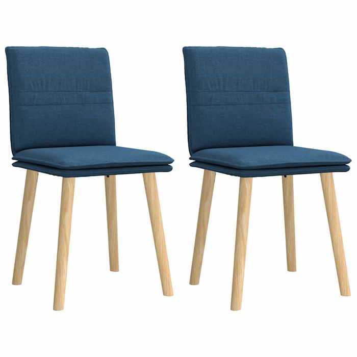 Bleu Chaises à manger lot de 2 bleu tissu - Chaise de repas H17529