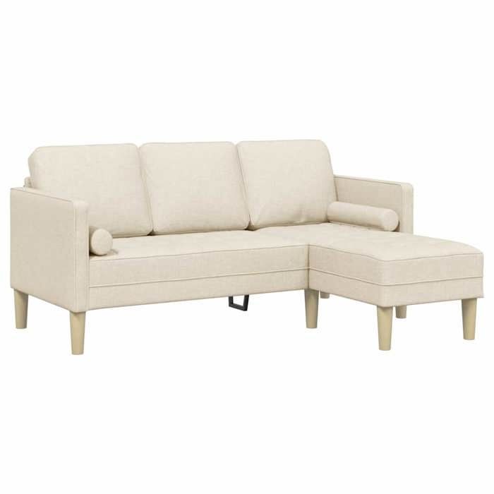 Canapé L-shaped 3 places VIDAXL Sofa relax avec coussin Lin Polyester 173x131x67 cm S1791