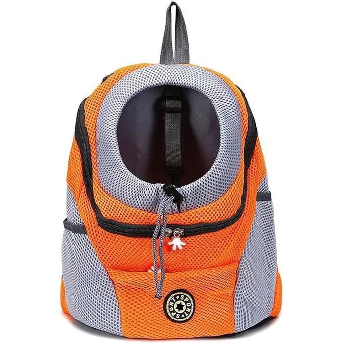 Un sac à dos universel orange pour animaux de compagnie accessoire de voyage portable pour chats et chiens léger.