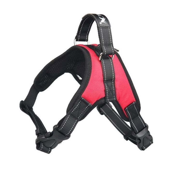 [S] Harnais chien anti traction Harnais de securite pour chien Réfléchissant Gilet pour Randonnée Trajet Voiture R HARNAIS ANIMAL