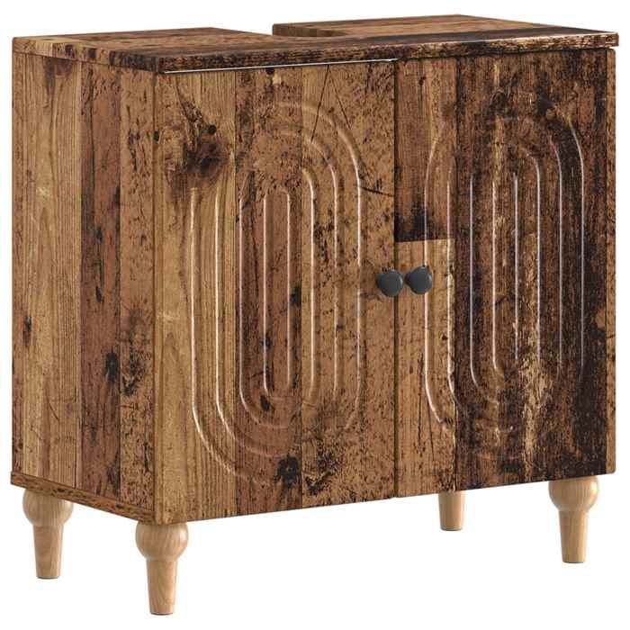 Bonne qualité - Meuble sous Lavabo de Salle de Bain ALKMAAR Bois ancien - MODERNE-DESGIN 10000