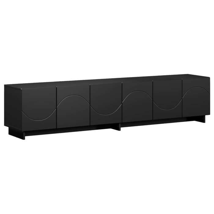 Elégance - Chic Support TV - Meuble HIFI - Meuble TV - 180x34 5x40cm - Noir - Bois dingénierie_0880222
