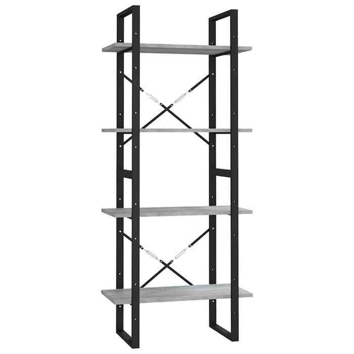 VIDAXL - Meuble Étagère - Bibliothèque 4 niveaux - Sonoma gris 60x30x140 cm -_227