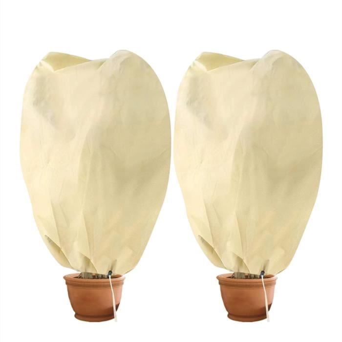 Voile D'hivernage Pour Plantes Extérieures 80g/m² - Lot De 2 Housses 120x180cm, Respirant Et Réutilisable, Protection Contre Gel Et Vent