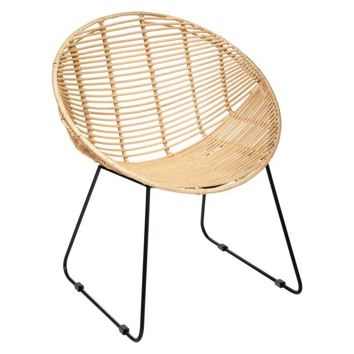 Fauteuil Laora métal rotin - Atmosphera createur dinterieur