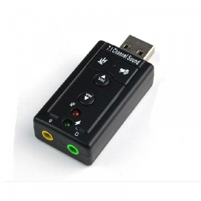 USB Carte Son Portable avec 4 Modes Cartes Son Externes Casque Microphone Surround 3D Carte Son Karaoké. 23 Effets Spéciaux 