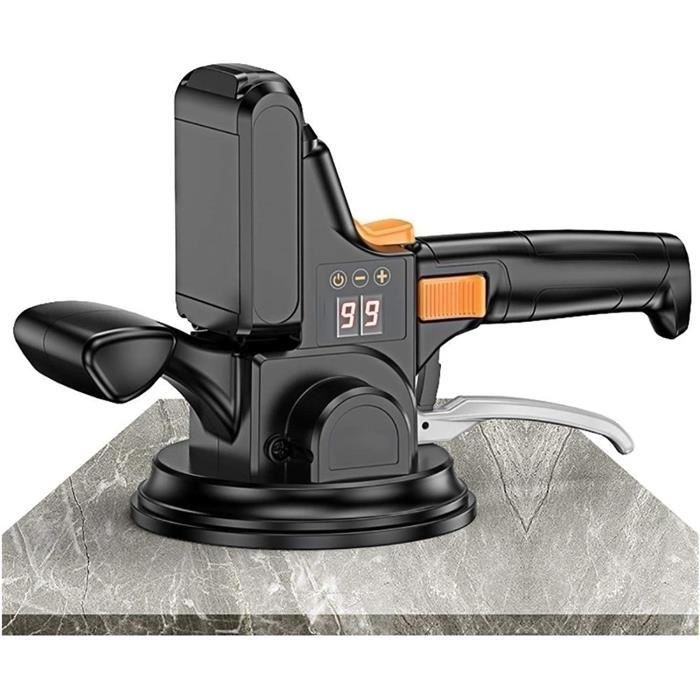 Machine à Carrelage Vibrante 21V – 24000 Tr/min, Ventouse 136 Mm, Capacité 80 Kg, 2 Batteries 15000 MAh, Portative Et Puissante