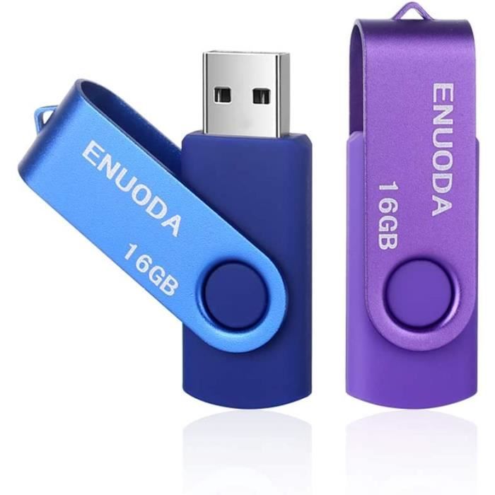 16Go Bleu Vert Clé USB 16 Go Lot de 2 Mémoire Stick USB 2.0 Flash Drive Pivotant Stockage Disque Pendrive par SIMMAX 