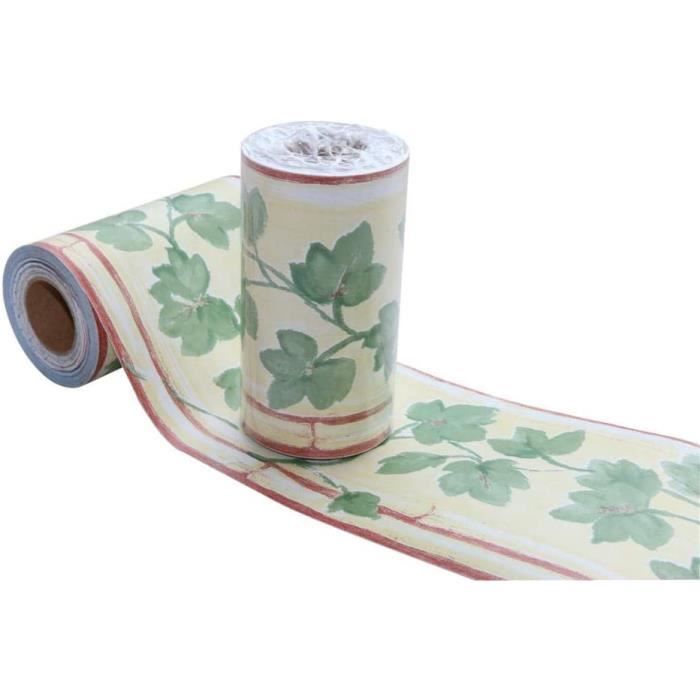 Frise Murale Adhesive,Frise Murale Autocollant Feuilles Beiges Bordure
