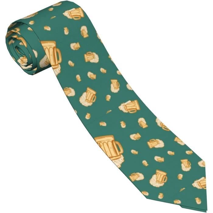 Cravate Homme ADAMANT Motif Golden Retriever - Vert - 150x8cm - Tissu Haut De Gamme - Anti-Froissage