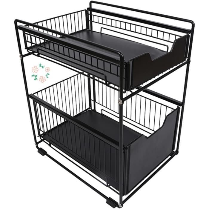 LANTUS Panier de Rangement Coulissant en INOX pour Placard,Tiroir télescopique Tiroir d',étagère