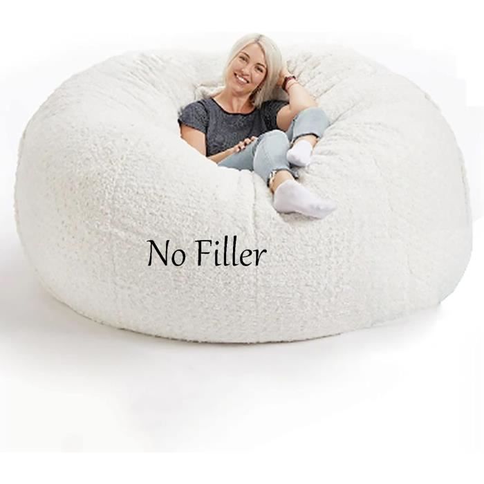 Housse De Pouf Géant Sans Remplissage - Velours Lavable 135x65cm à 180x90cm - Décoration Salon Ou Chambre