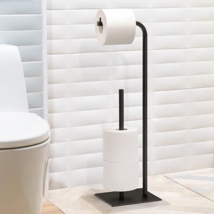 Porte Papier Toilette Crochet Serviette Ensemble De Matériel De Salle De Bain Noir Mat à Montage Mural, Barre à Ensemble Salle De Bain Noir Mat 3 Pièces