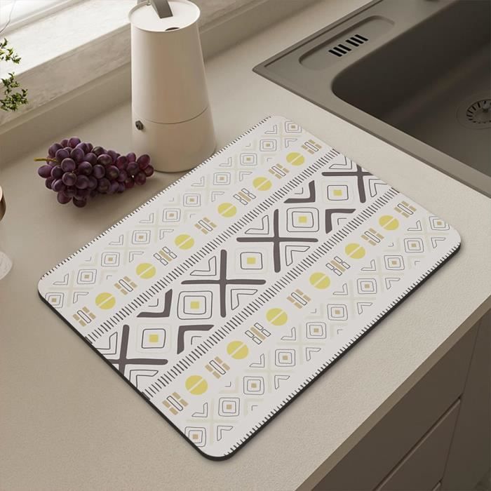 Tapis De Séchage Aquarelle Abstrait Pour Comptoir De Cuisine