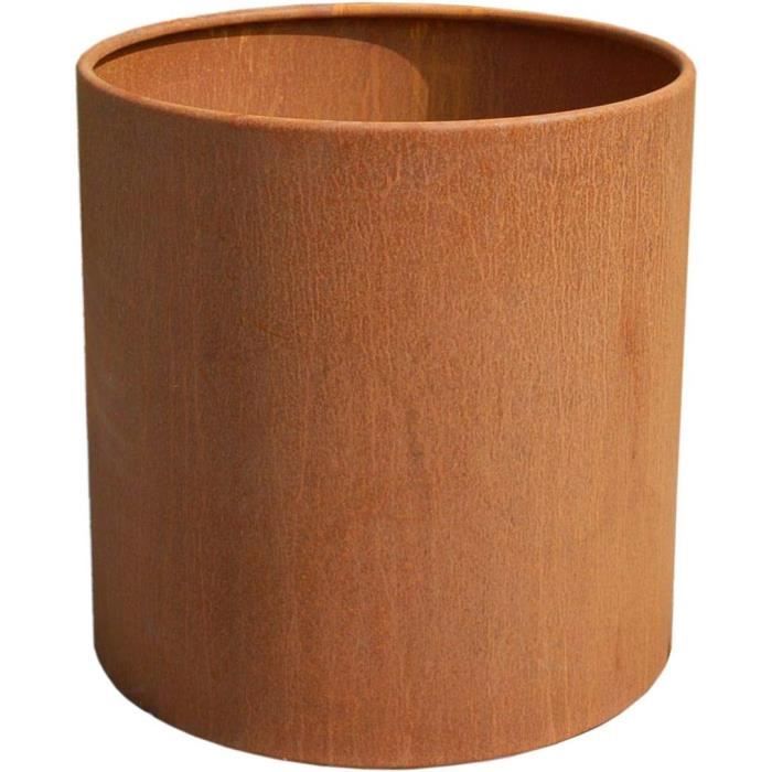 New Rondo Pot de Fleurs en Acier Corten Marron Rouille 40x40 cm Marron ...