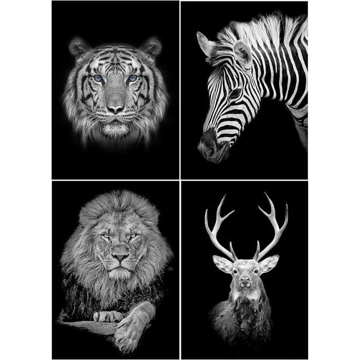 4 Diamond Painting Animali 30x40 Cm - Set Con Gatto, Cane, Coniglio Ed Elefante, Kit Fai Da Te Completo