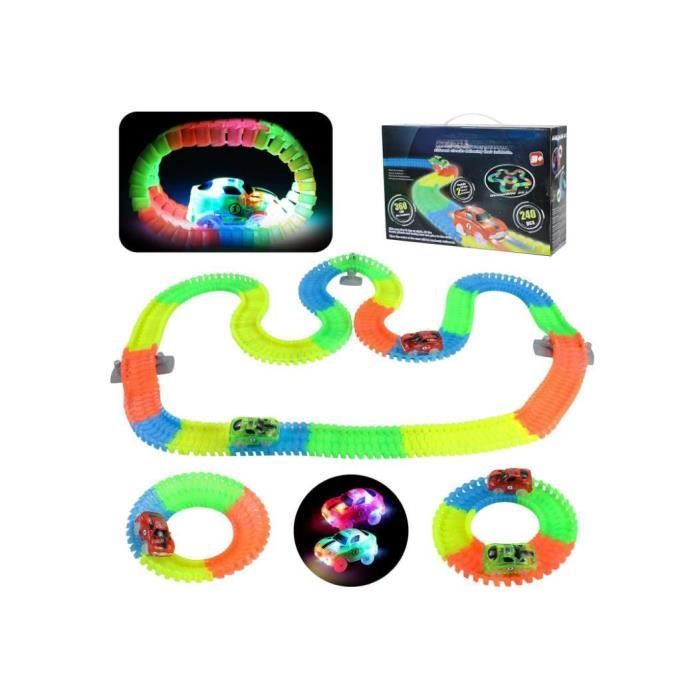 Circuit Voiture Jouet Éducatif 240 Pièces Voitures LED