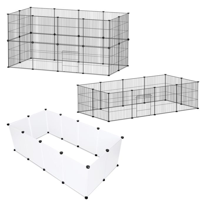 Meilleurs prix pour Hengda Enclos pour Enclos Parc pour Lapins Cochon d'Inde petits animau noir DIY 12 Panneaux 35 x35 cm