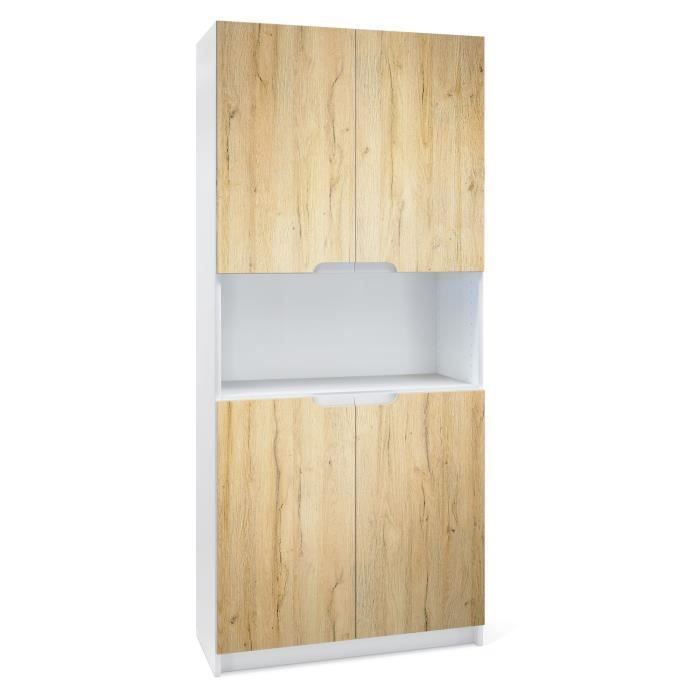 Vladon Armoire de bureau Rangement Logan V2 Corps en Blanc mat