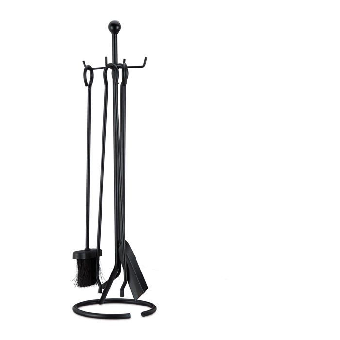 Support Pelle Balai Pince Crochet Acier INOX | Garniture de Cheminée
