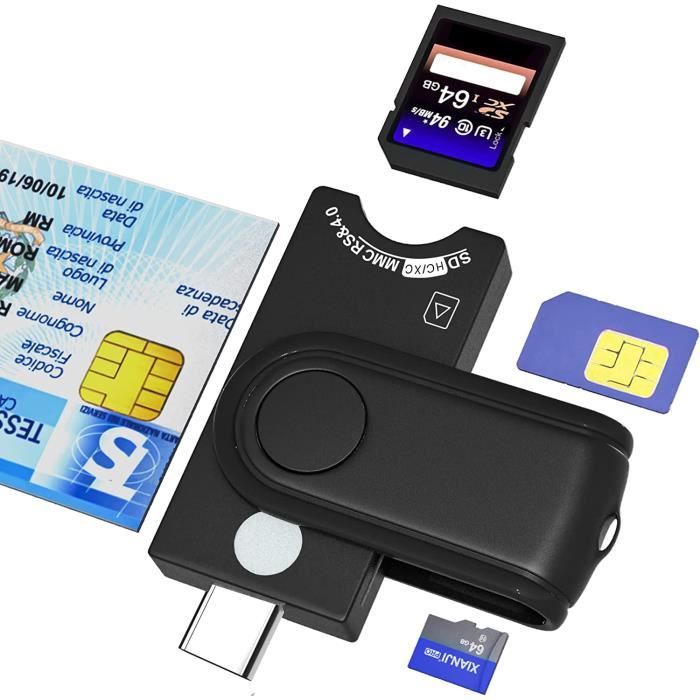 4 en 1 Lecteur Carte Identité Belge USB C, Lecteur de Carte SIM, Lecteur de  Carte SD & Micro SD, Lecteur Carte à Puce USB C pou[278] - Cdiscount  Informatique
