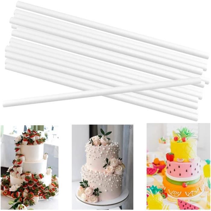 QUCUMER 24 Pcs Goujons à Gâteau en Plastique 30cm*1cm Support Gateau