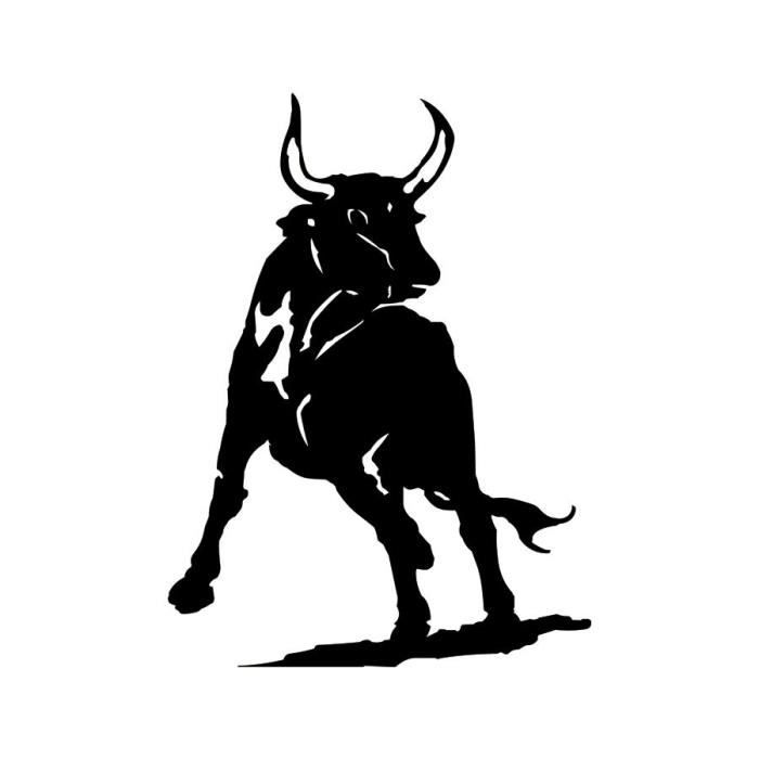 Toro Autocollant toro taureau espagne stickers adhesif Taille:12 cm couleur marron 