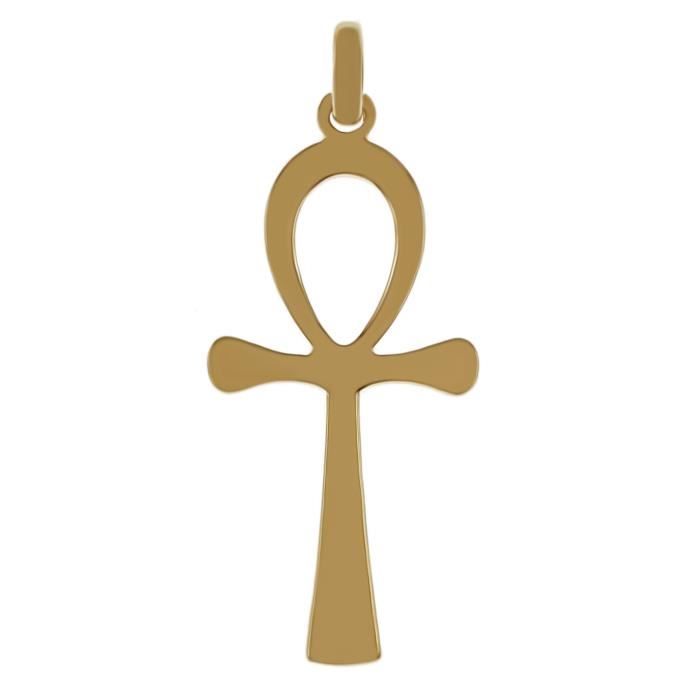 Pendentif Croix de Vie Anck Plaqué Or 18 carats - Mixte - Dorée