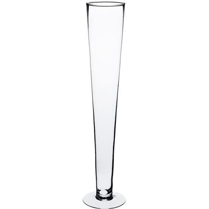 Grand Vase Conique Wanja Sur Pied Transparent 60 Cm O 13 Cm Grand Vase En Verre Vase Design Inna Glas Achat Vente Vase Soliflore Cdiscount