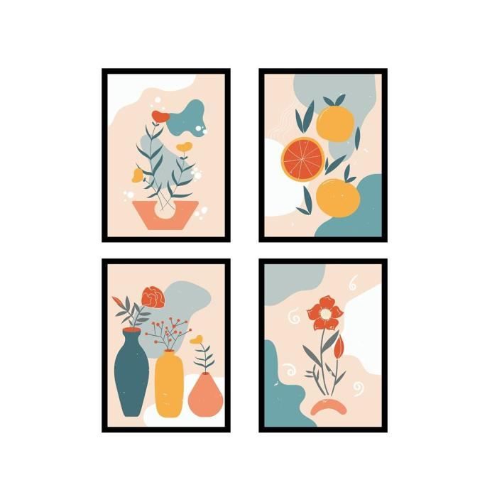 Dazzlewall 4Pcs Impressions D’Art Mural Botaniques, Boho Vert