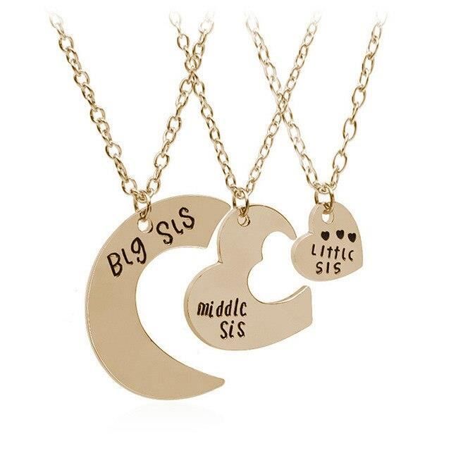 Collier BFF à 3 Dauphins Cœur – Collier D’Amitié Pour 3 Filles, Alliage, Cadeau Symbolique Amitié