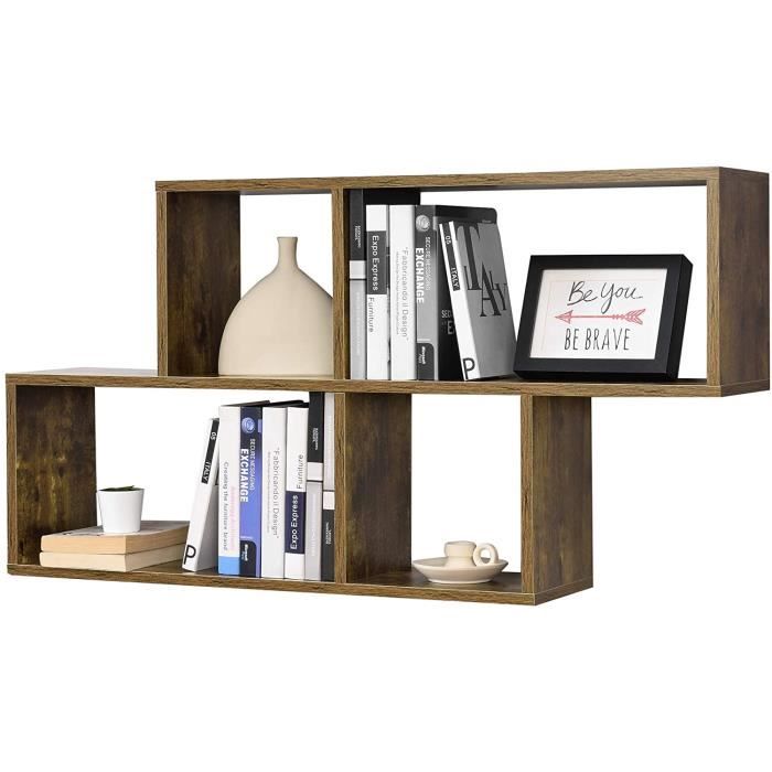 Étagère Murale Design 3 étagères - Effet Béton - Panneau Mélaminé - 119 X 18 X 55 Cm - Charge Max 14 Kg - Pour Salon, Chambre, Salle De Bain