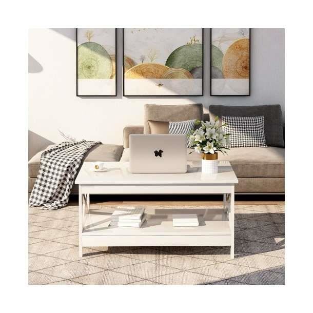 Table Basse En Bois De Teck Recyclé Avec 4 Tiroirs - YOSOO - Maison