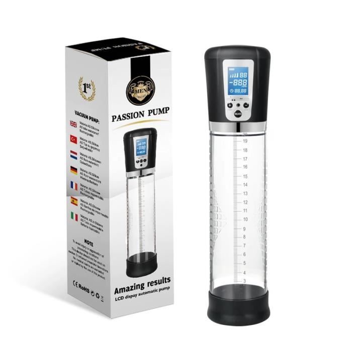 Pompe à pénis LCD couleur Pompe à pénis électrique Rechargeable avec écran LCD, agrandissement
