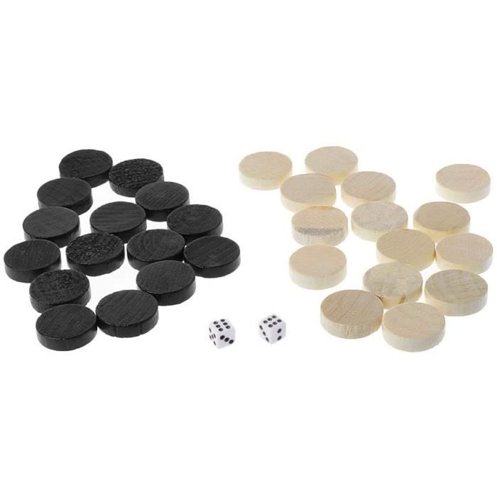 Ifundom 30 Pièces De Backgammon En Bois – Jetons 19 Mm – Jeu Société – Voyage – Accessoire Remplacement