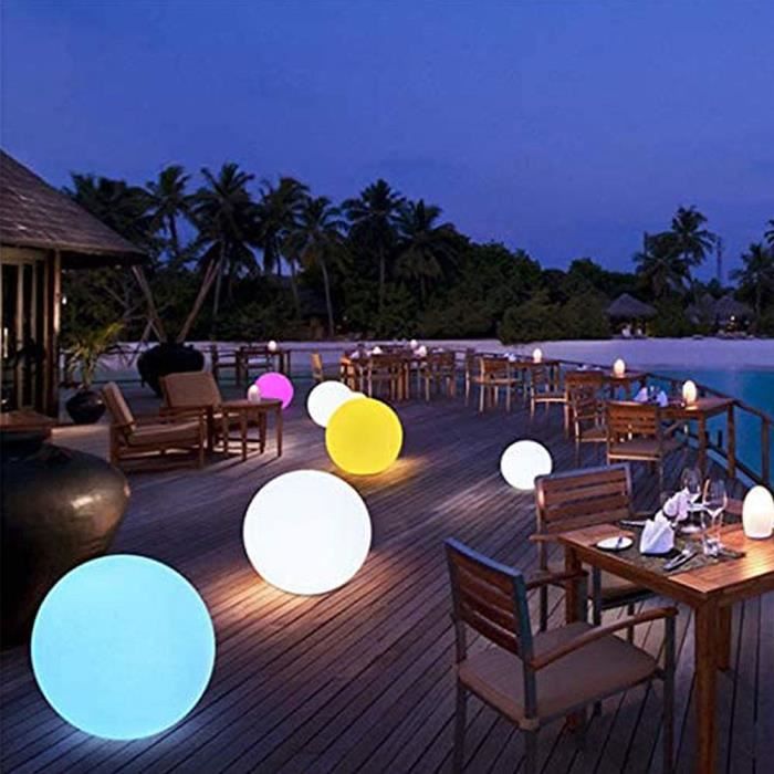 Ballon De Piscine Gonflable LED Avec Télécommande - 30 Cm - 16 Couleurs Et 4 Modes - Étanche - Pour Soirées, Plage, Jardin, Camping - Enfants Et Adultes