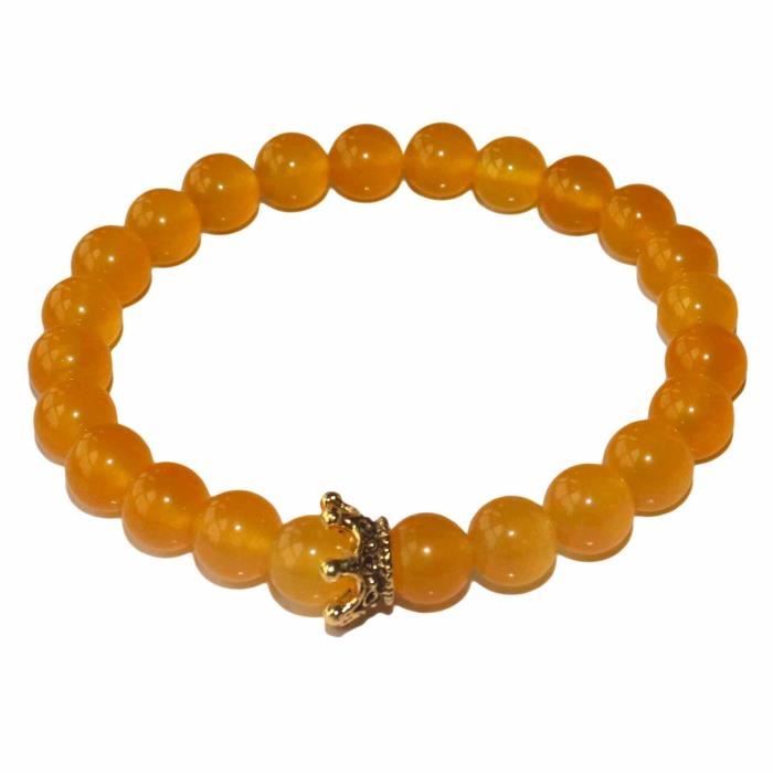 Bracelet En Pierre Naturelle 8mm Pour Hommes Bijoux De Luxe Couronne