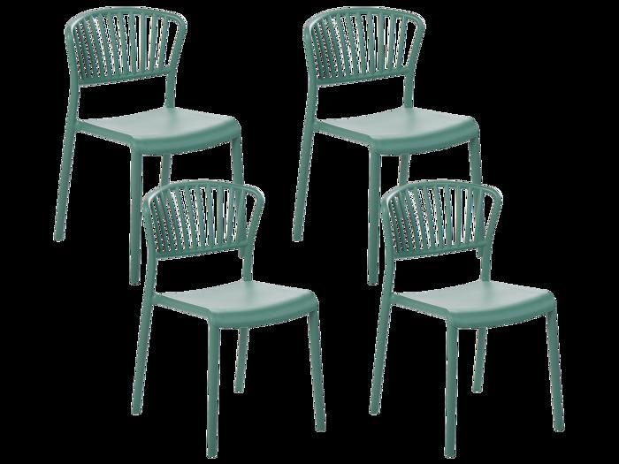 Lot de 4 chaises de jardin vertes GELA Lot de 4 chaises de jardin vertes GELA