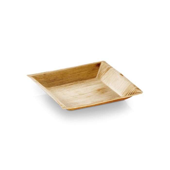 18x18cm 25 assiettes palmier carr/ées design biodegradables