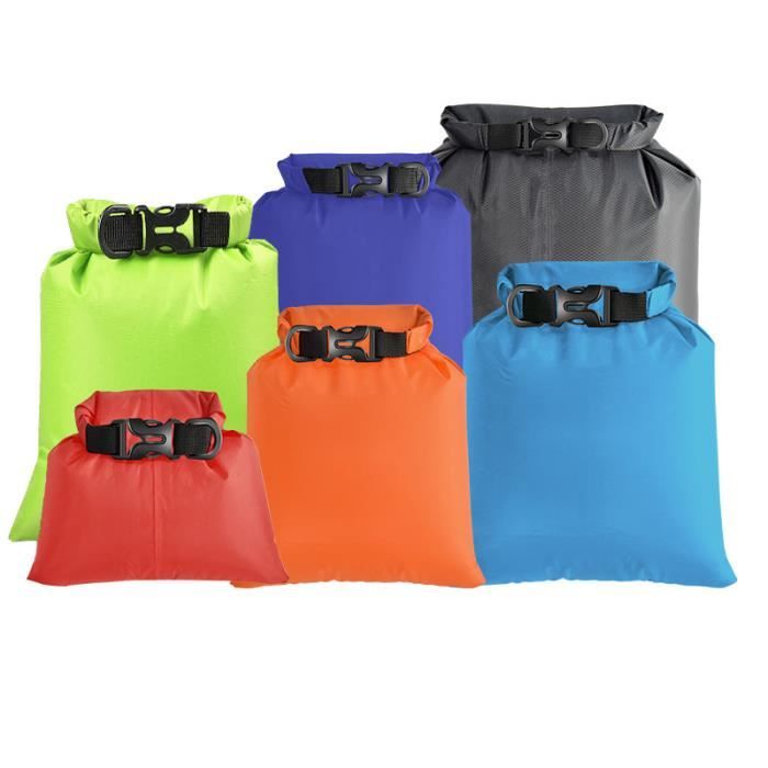 6 Pièces Set de Sac Étanche Léger et Imperméable Combo Sac à Sec