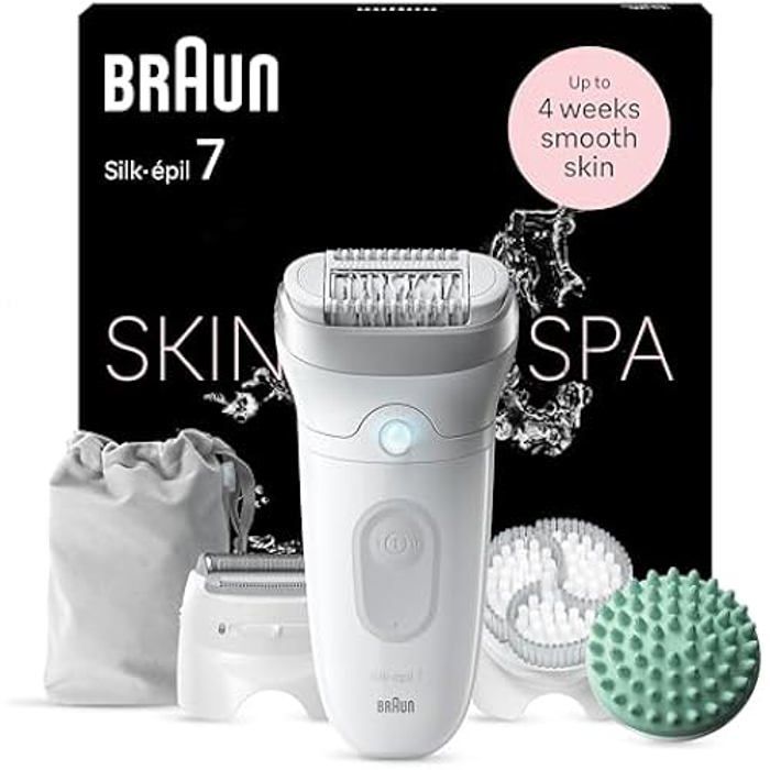 Épilateur - BRAUN - Silk-épil 7 SkinSpa - Tête Large - Épilation Confortable - Accessoires Inclus
