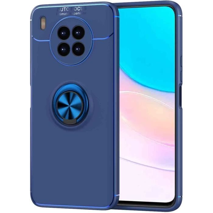 DESCHE Coque Pour Honor 50 Lite/Huawei Nova 8i Avec Anneau Verre Trempé, Antichoc, Protection Nova 8i Anneau Support, Housse Bumper - Noir