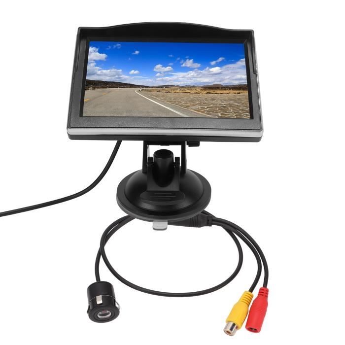 Moniteur Caméra De Recul Pliable VINTORKY - Écran De Remplacement HD Pour Voiture, Tension 12V-24V, Noir