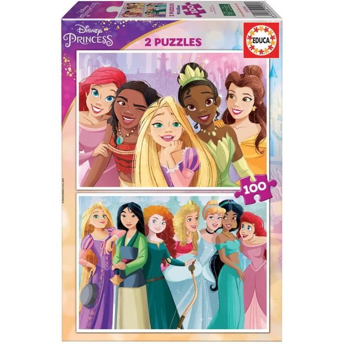 Puzzle - EDUCA - 2x100 Disney Princess - Pour Enfant de 6 ans et plus